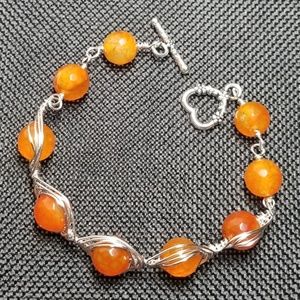 Fire amber red agate bracelet